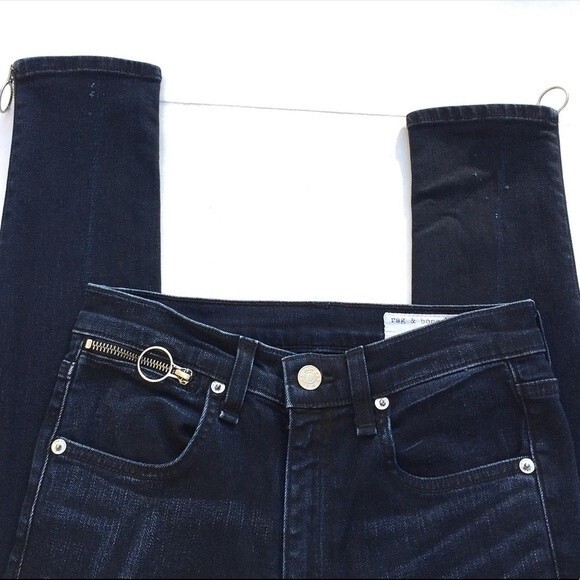 rag & bone O-Ring Dive Capri Jeans Black Brook 26 - Picture 10 of 12
